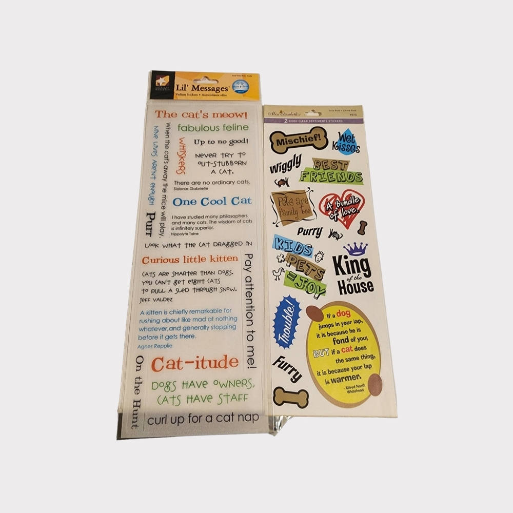 Lot of dog and cat scrapbook‎ stickers